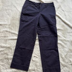 Lands’ End Navy Cotton Chino Pants – Size 6P | Classic Straight-Leg |